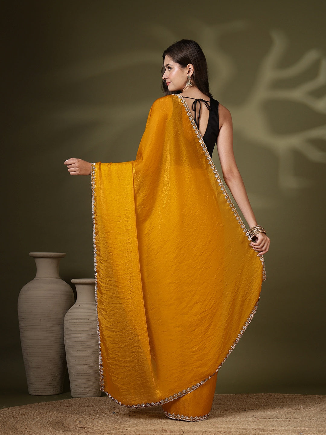 Embroidered Organza Saree