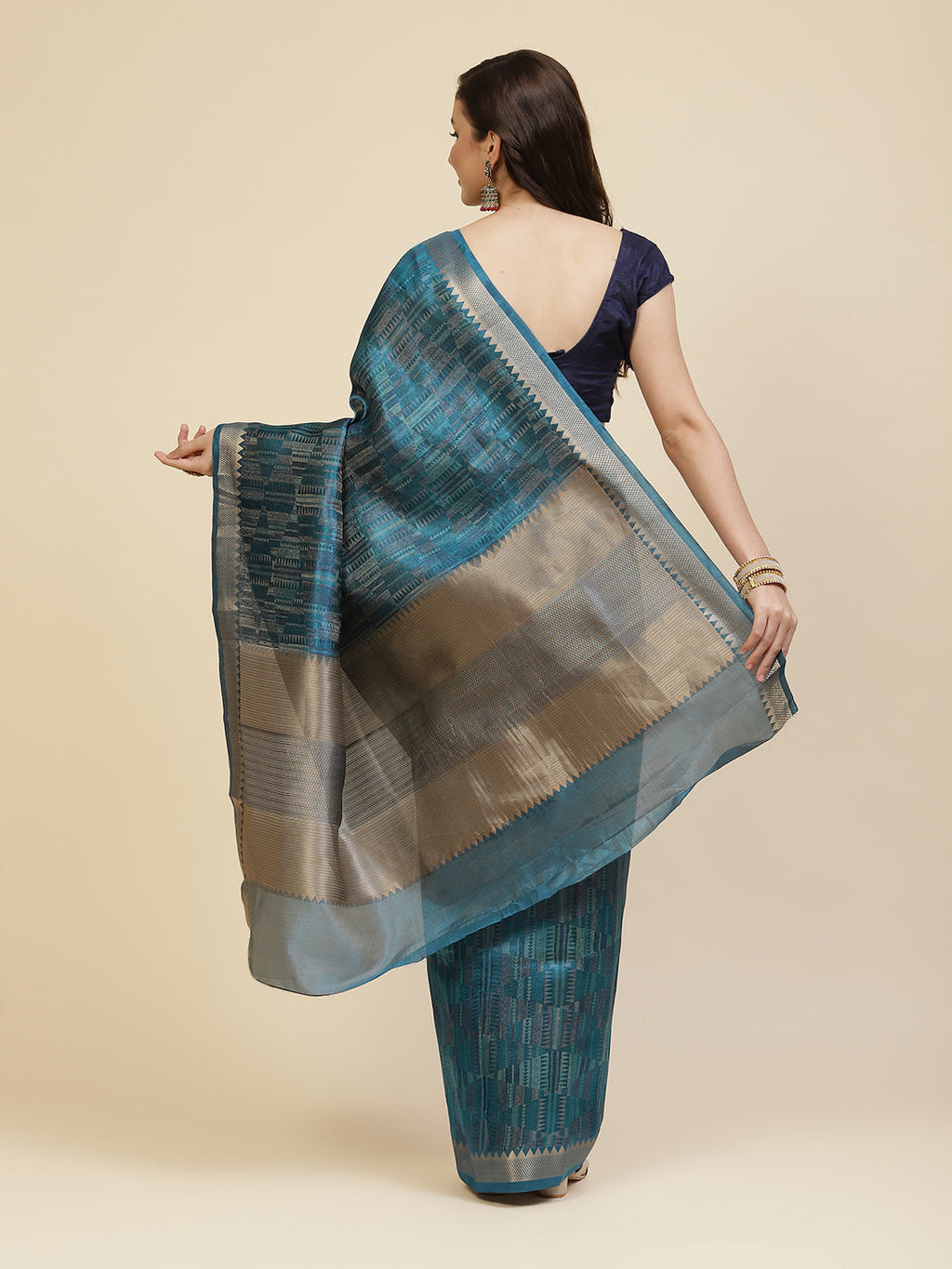 Zari Jaal Cotton Woven Saree