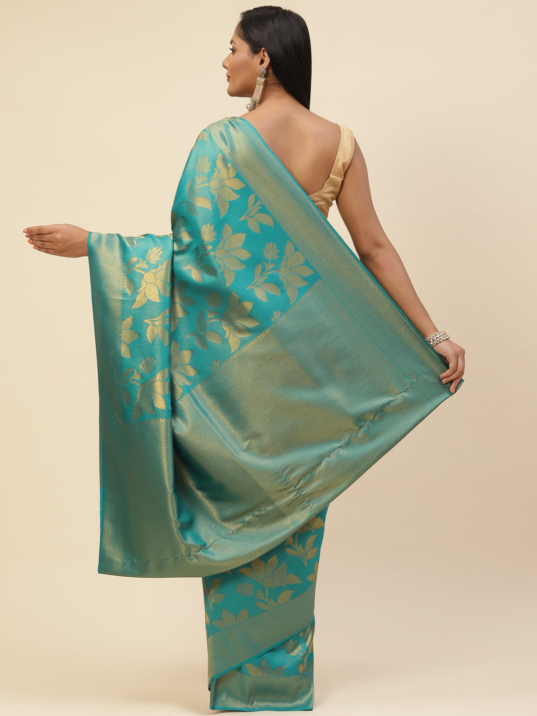 Brocade Zari Jaal Handloom Woven Saree