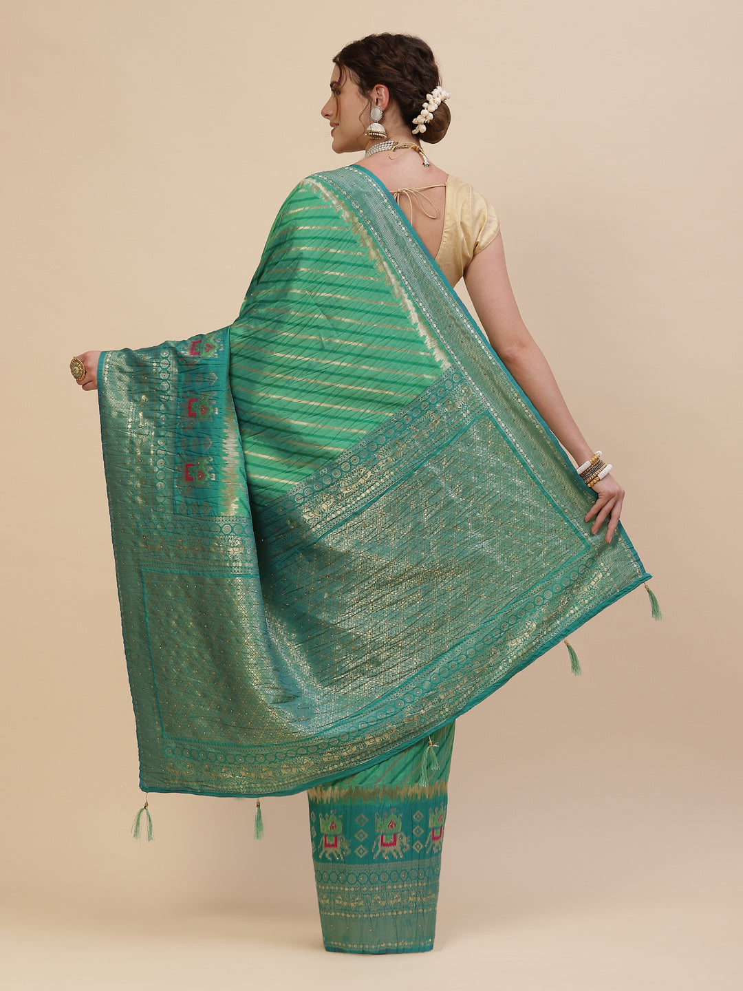 Stone Work Banarasi Woven Saree