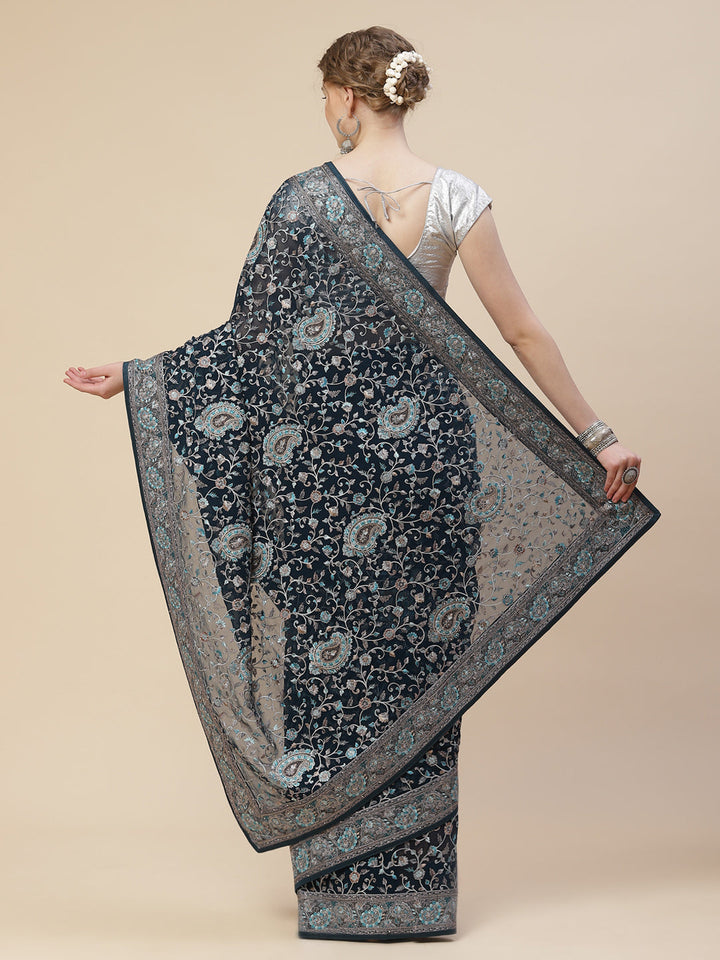 Resham Jaal Georgette Embroidered Saree