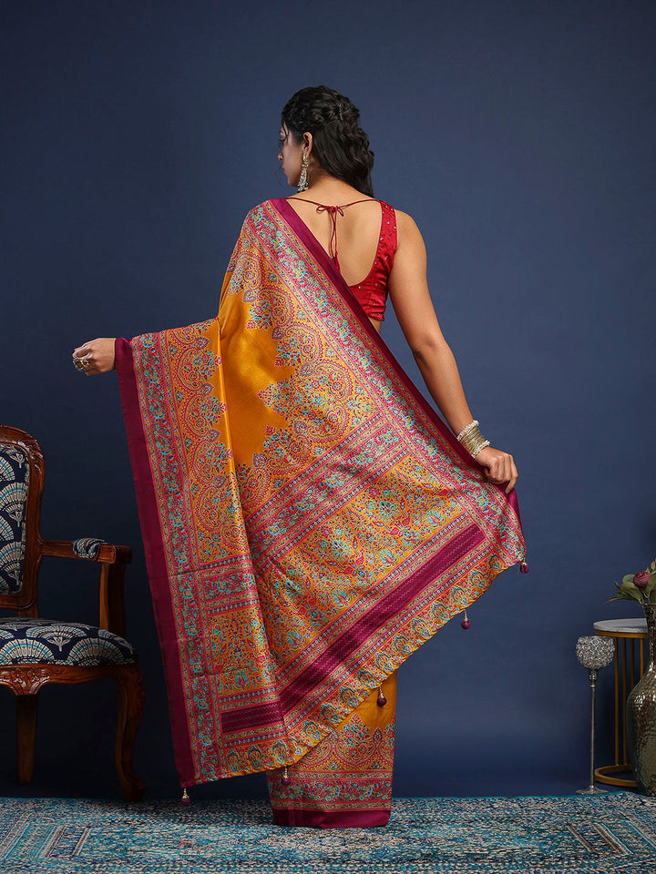 Digital Printed Art Silk Saree
