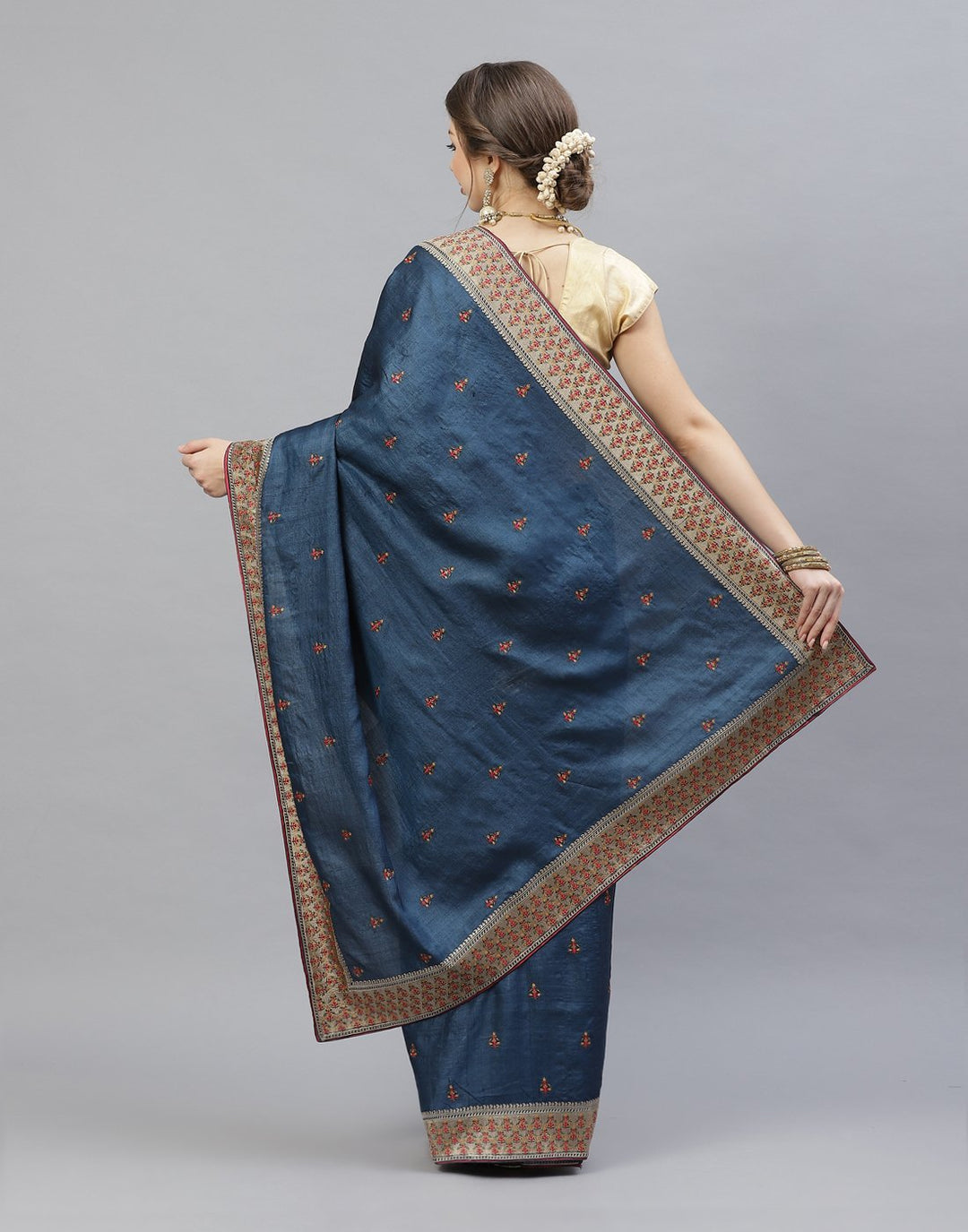 Embroidered Tusssar Saree