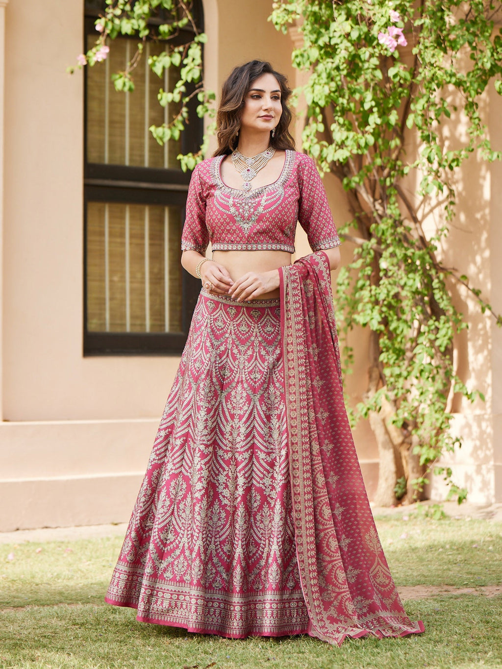 Floral Digital Printed Choli With Lehenga & Georgette Dupatta