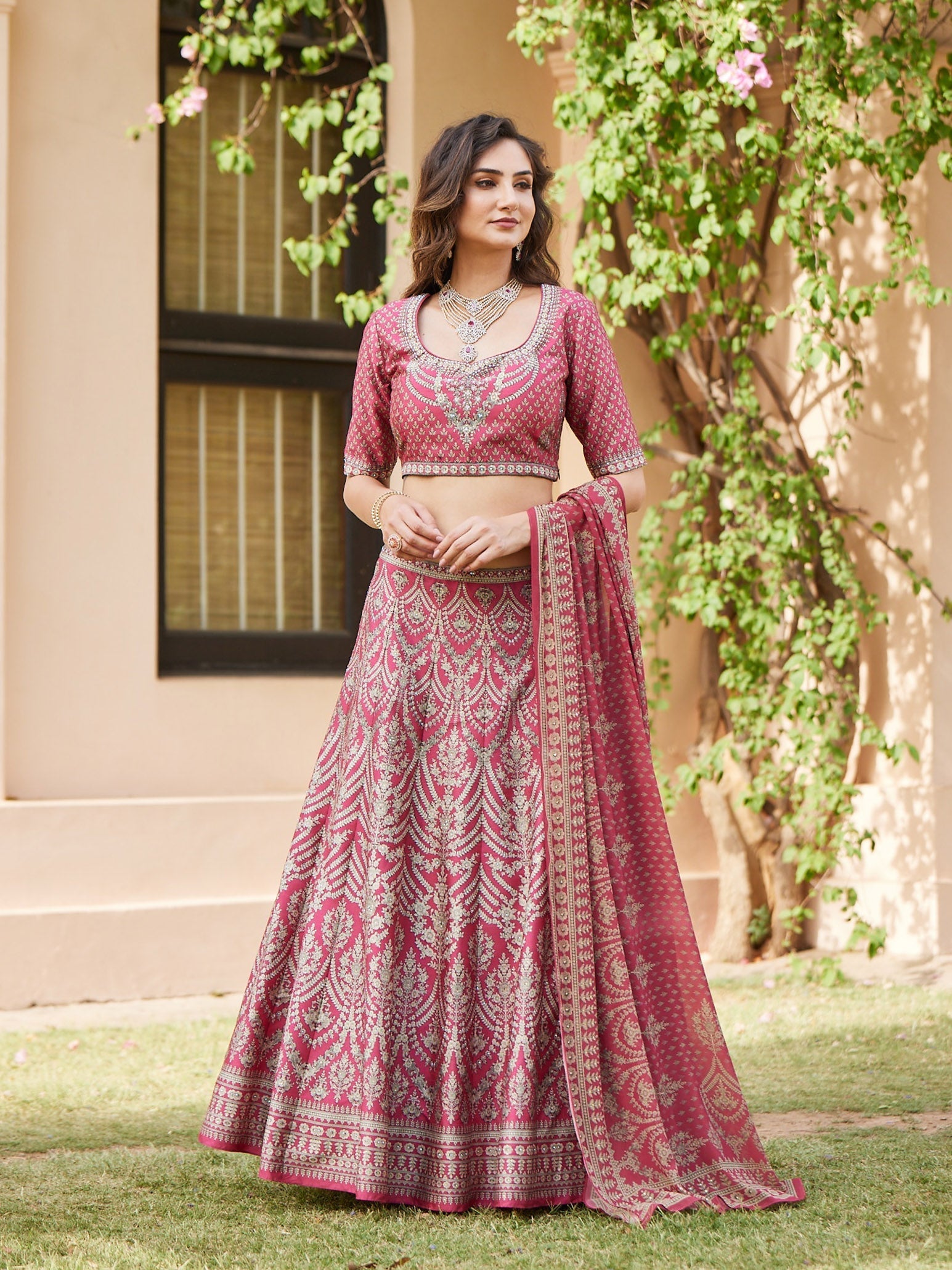 Floral Digital Printed Choli With Lehenga & Georgette Dupatta
