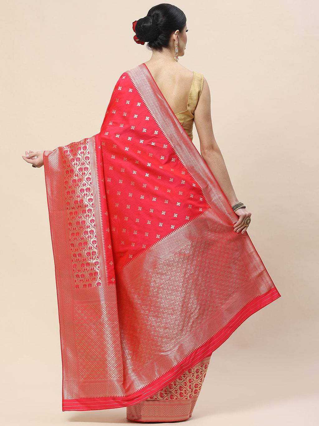 Zari Booti Woven Art Silk Banarsi Saree