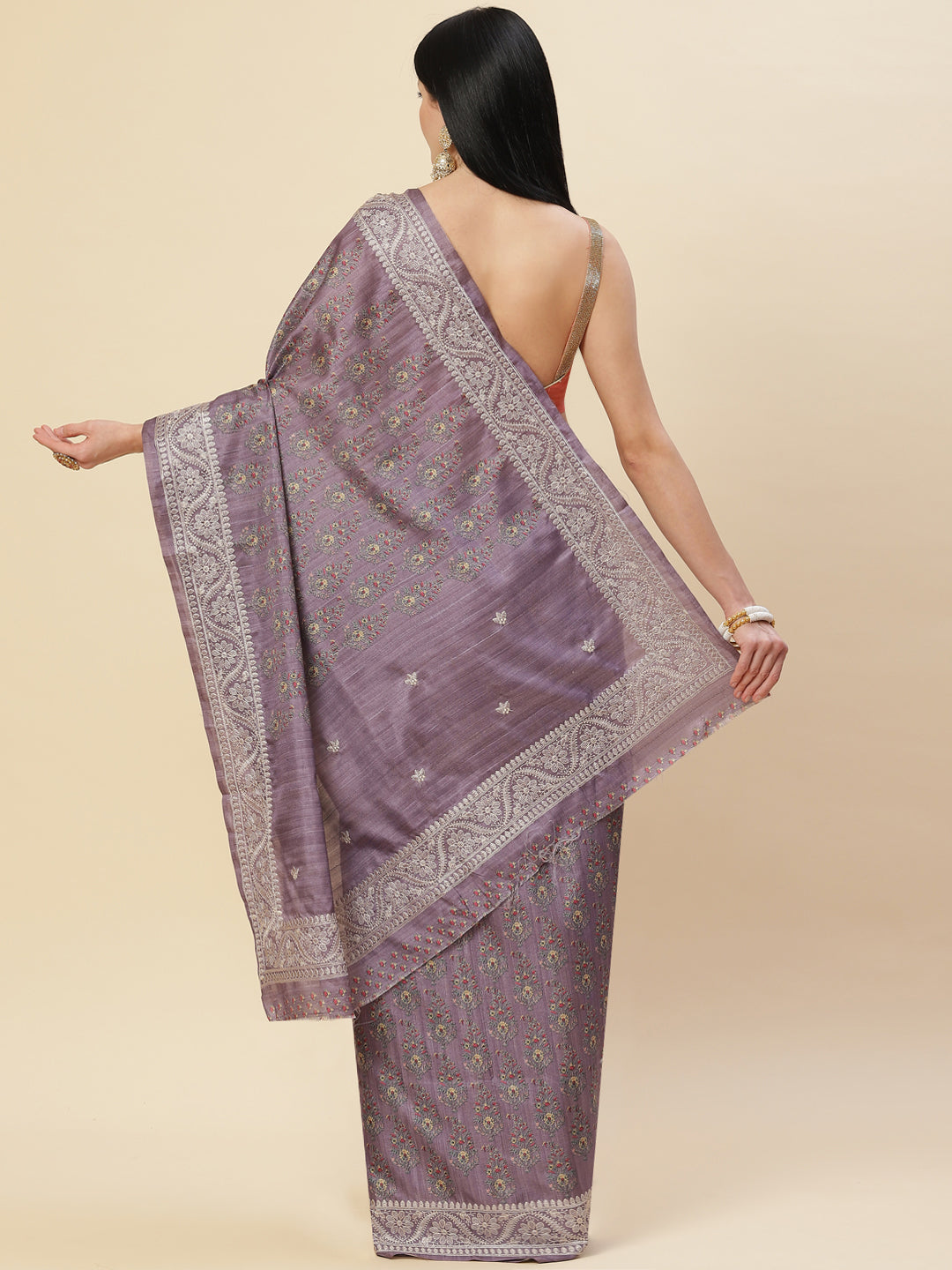 Digital Printed Tussar Saree