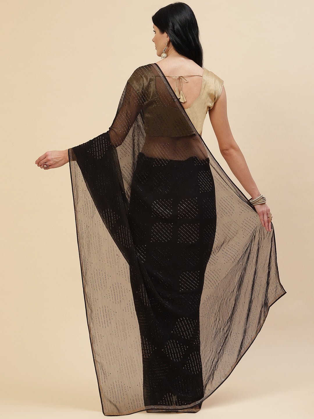 Swarovski Embroidered Chiffon Saree