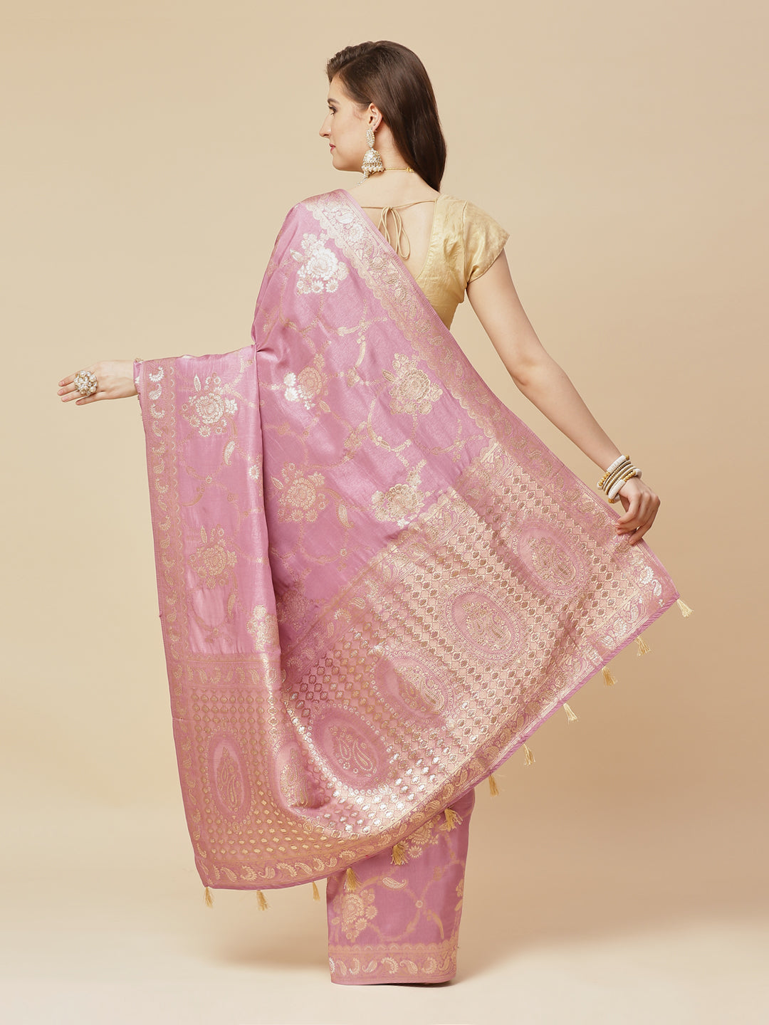 Zari Jaal Banarasi Woven Saree
