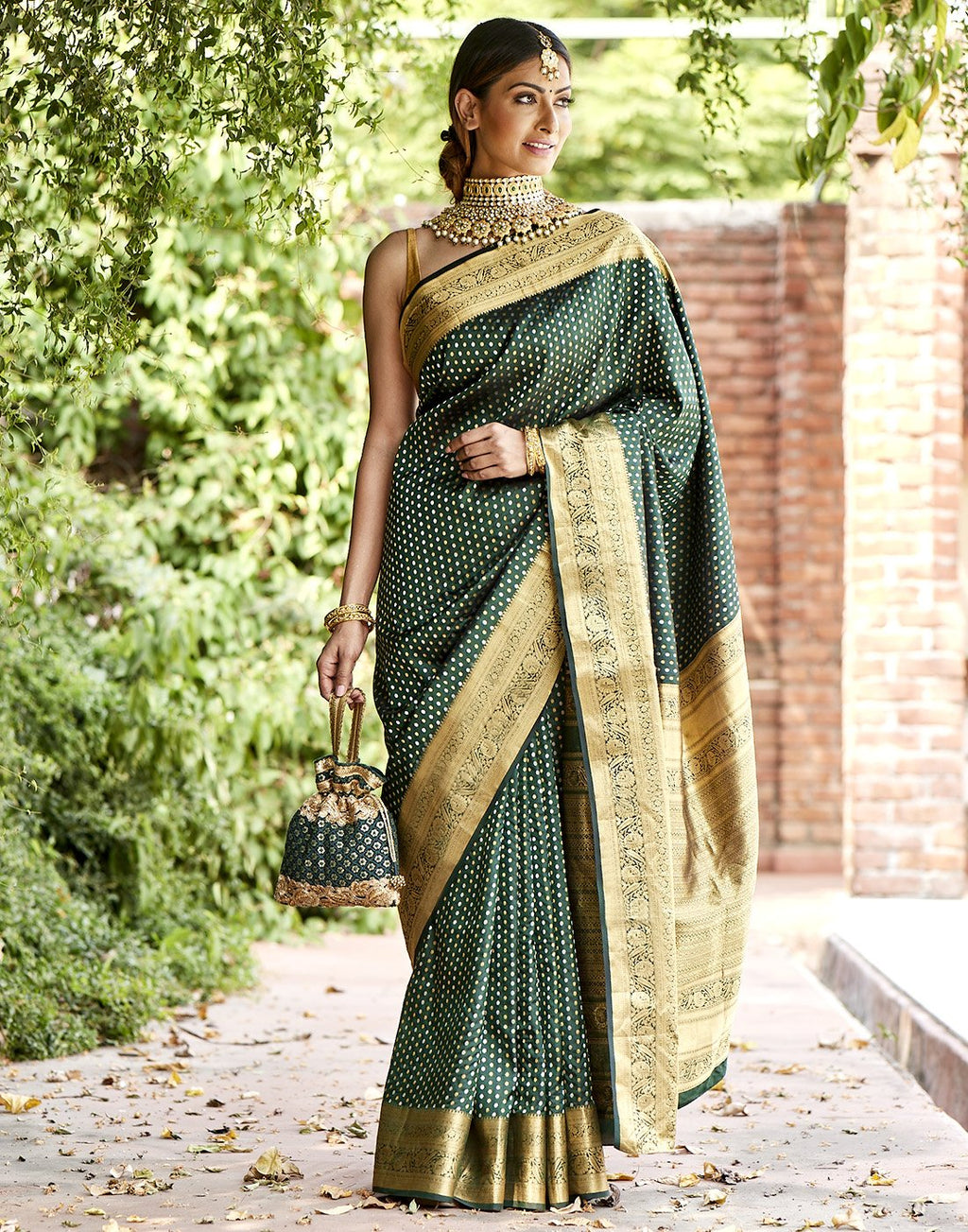 MBZ Meena Bazaar-Handloom Kanivaram Woven Saree