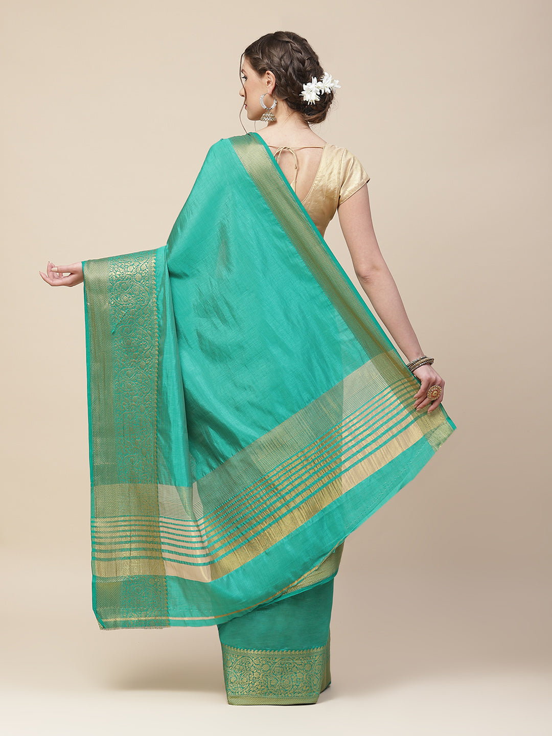 Zari Border Woven Art Handloom Saree