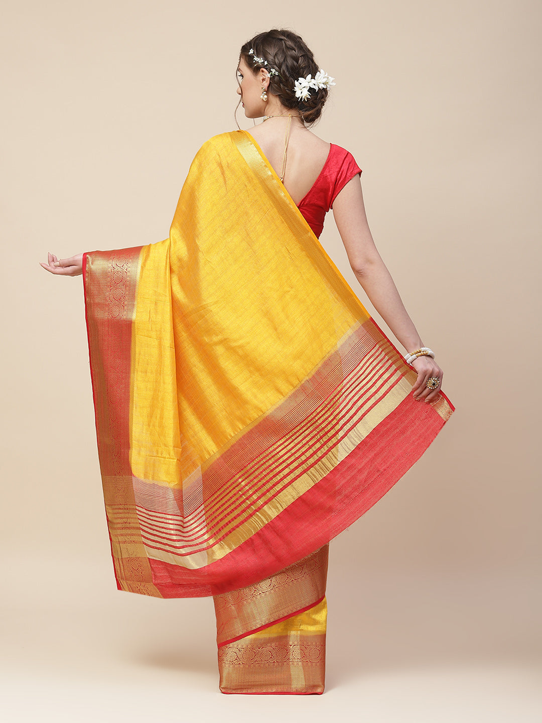 Zari Work Woven Art Handloom Saree