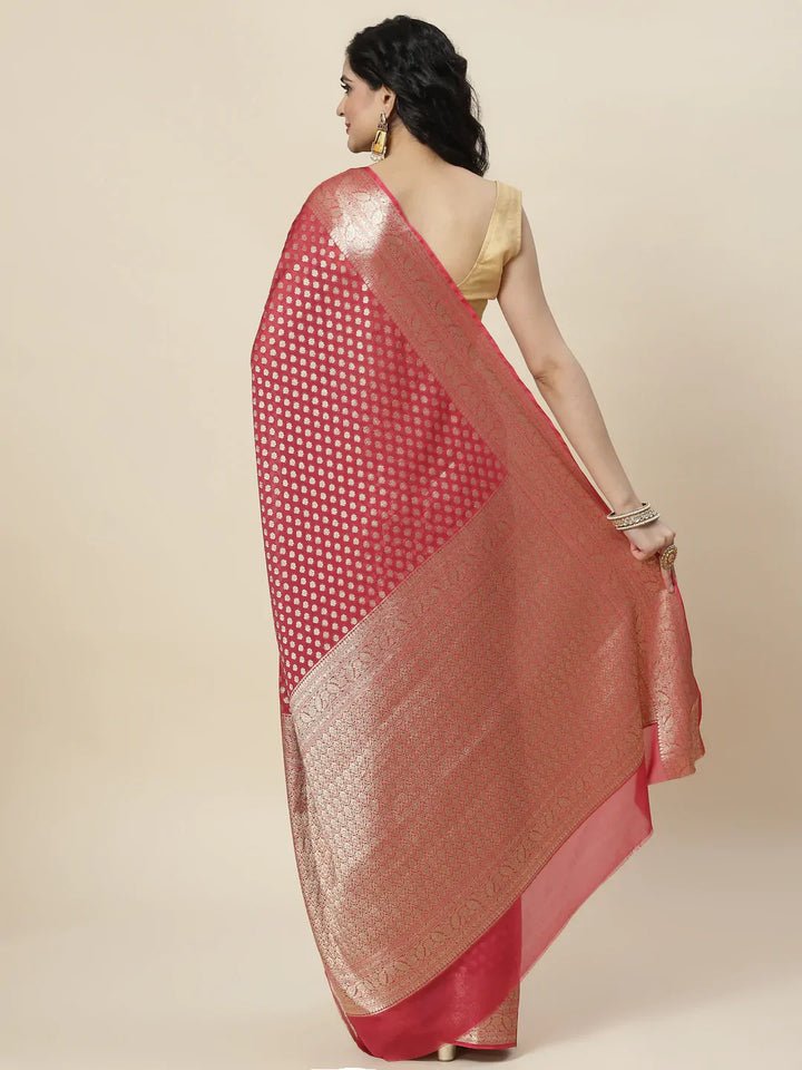 Zari Booti Georgette Plain saree