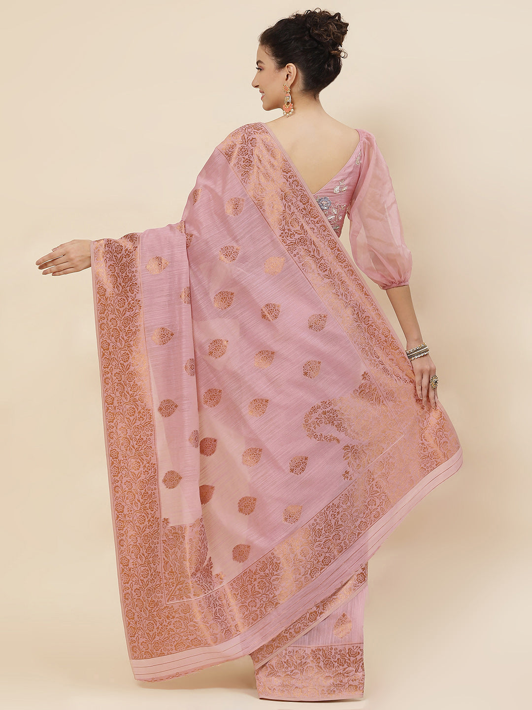 Zari Booti Woven Cotton Saree