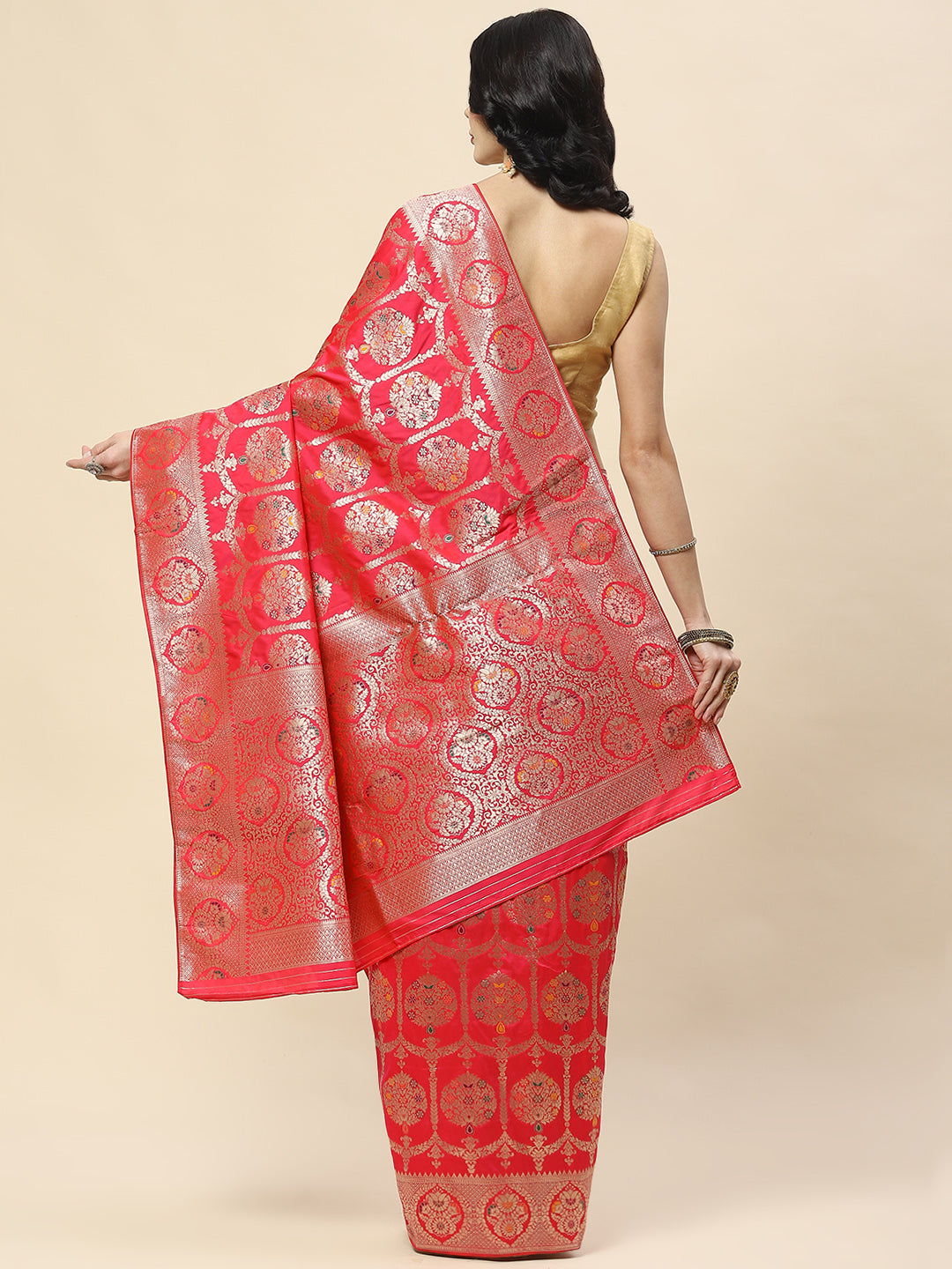 Zari Jaal Woven Art Silk Banarsi Saree