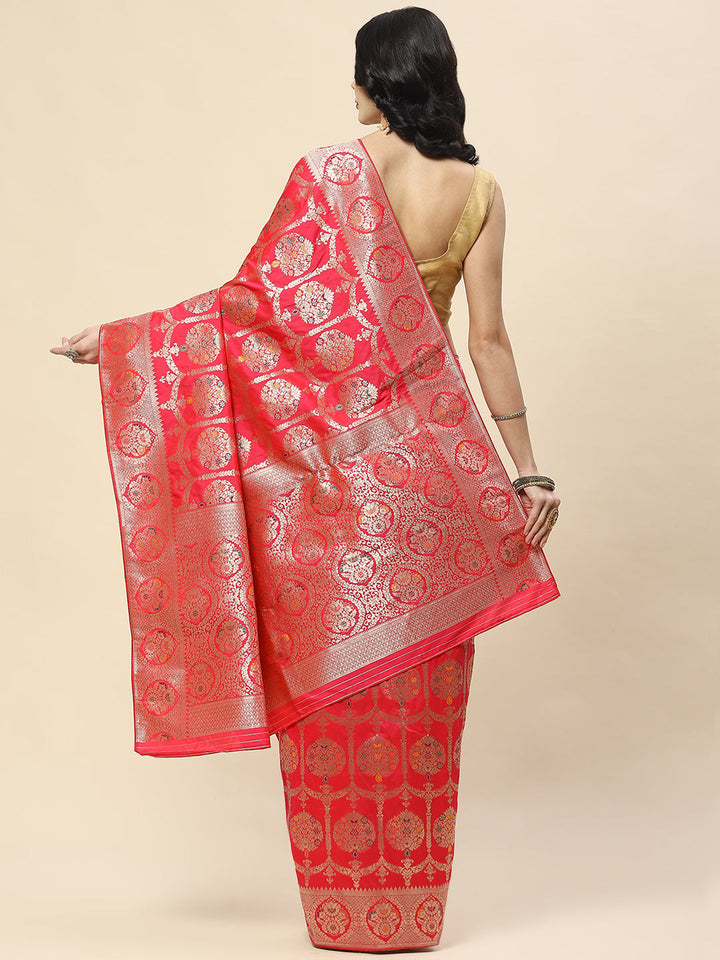 Zari Jaal Woven Art Silk Banarsi Saree