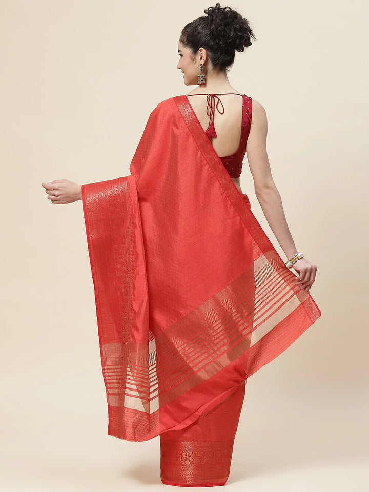 Zari Border Booti Handloom Woven Saree