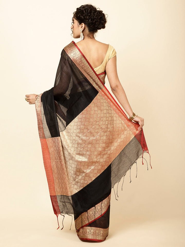 Plain Zari Border Woven Cotton Saree