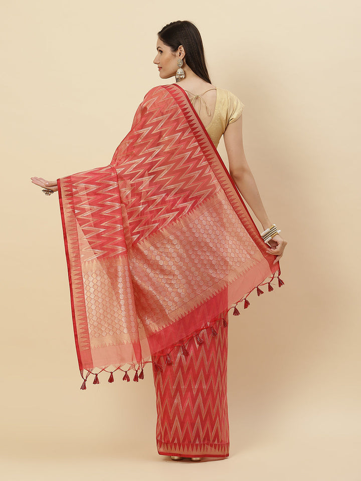 Zari Jaal Cotton Woven Saree