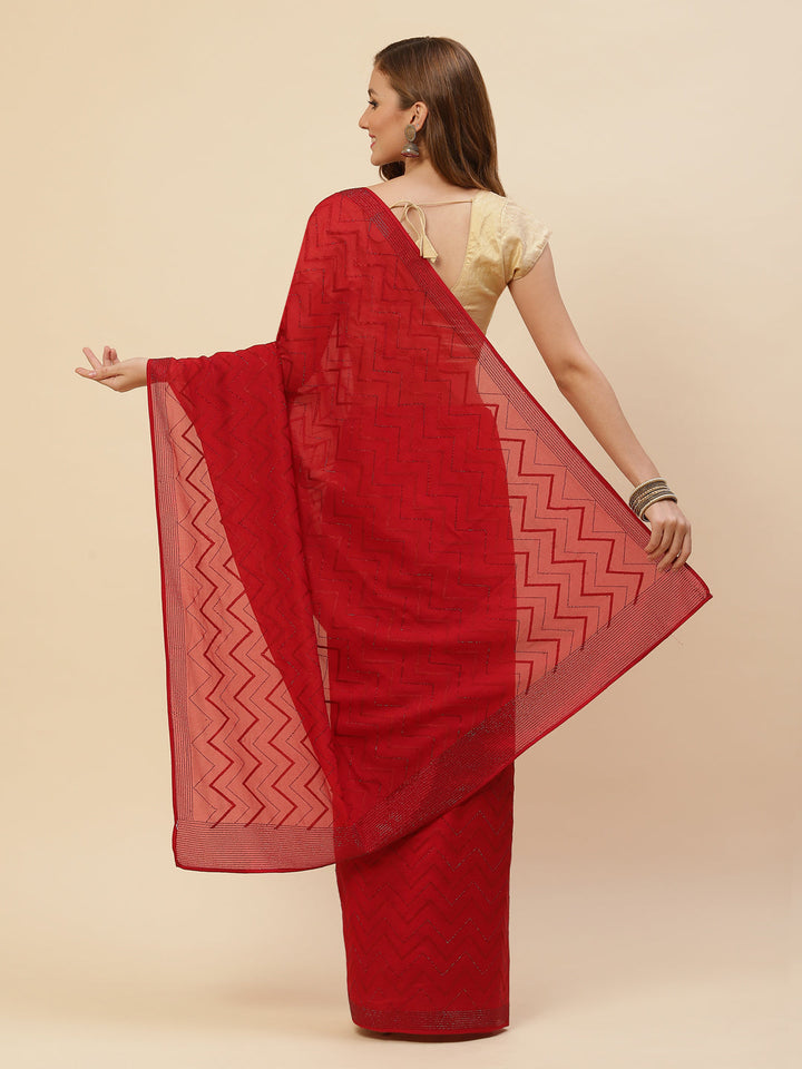 Swarovski Jaal Embroidered Georgette Saree