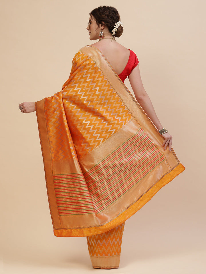 Zig Zag Banarasi Embroidered Saree