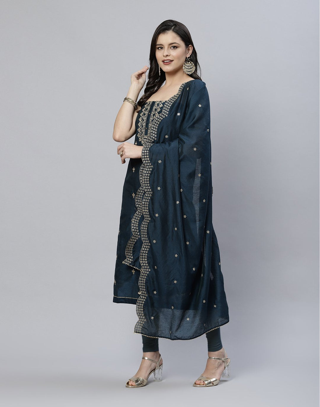 Embroidered Chanderi Suit Piece
