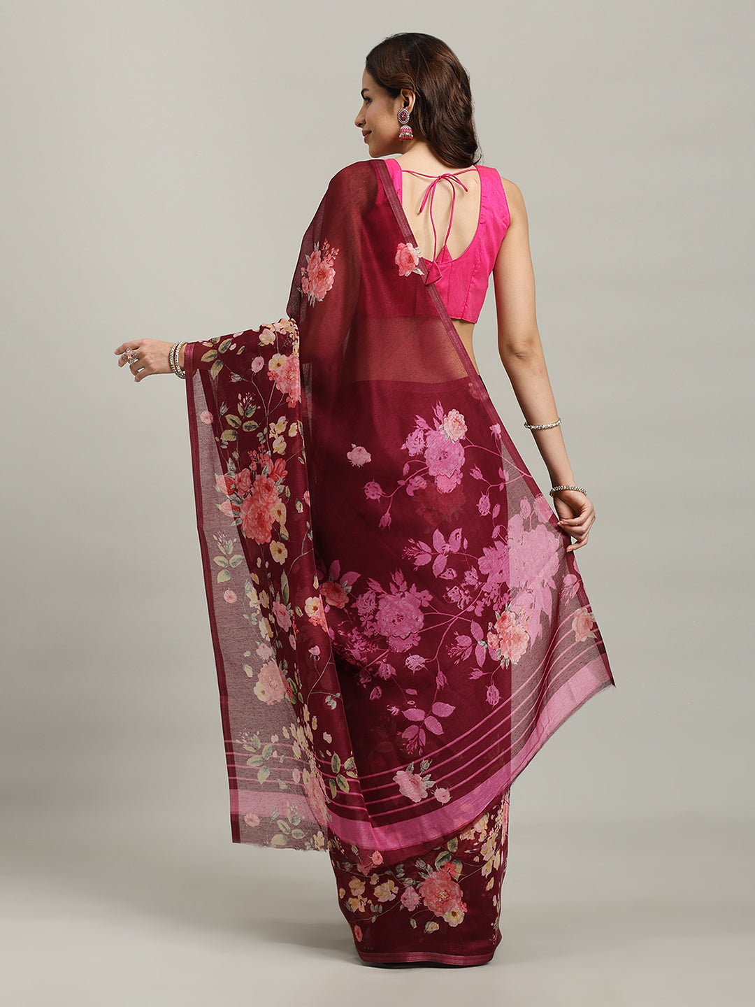 Maheshwari Printed Dola Cotton Saree
