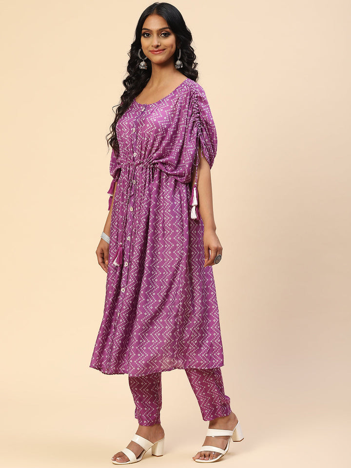 Zigzag Printed Muslin Kurta With Pants