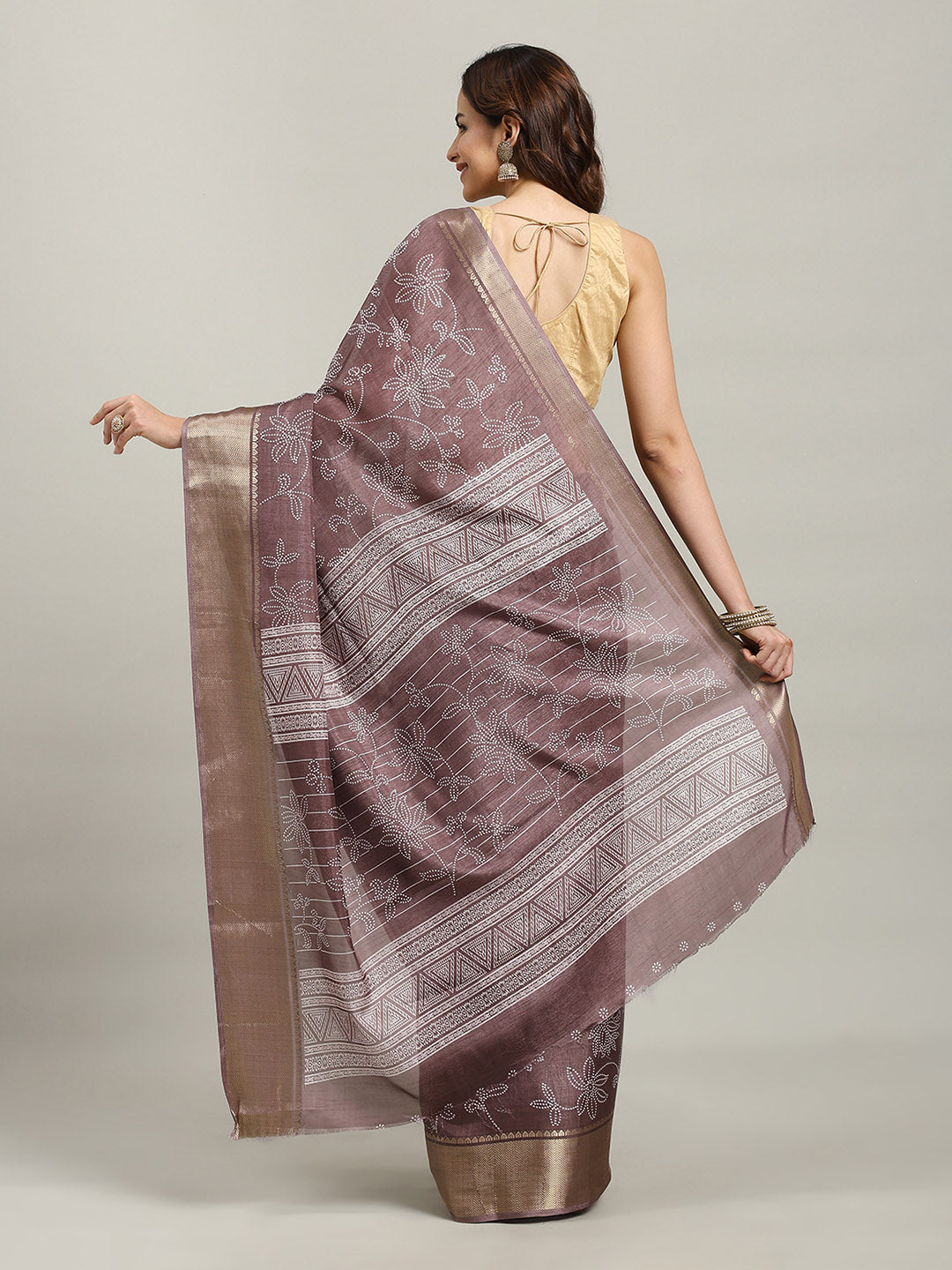 Maheshwari Printed Dola Cotton Saree