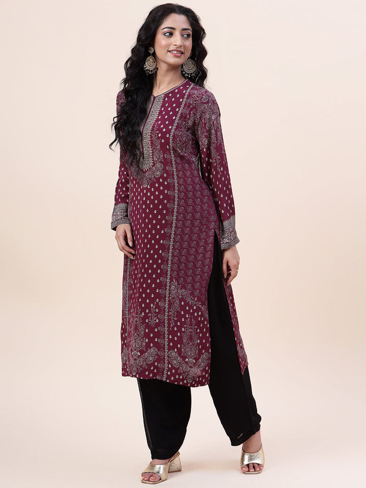 Digital Printed Crepe Kurta