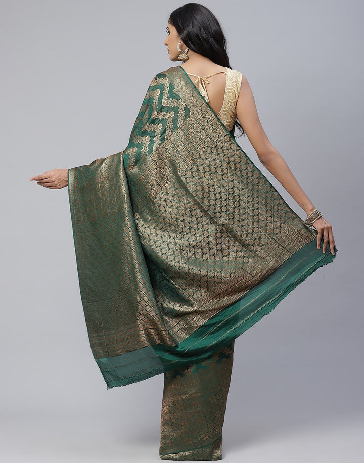 Plain Crepe Woven Zari Jaal Saree