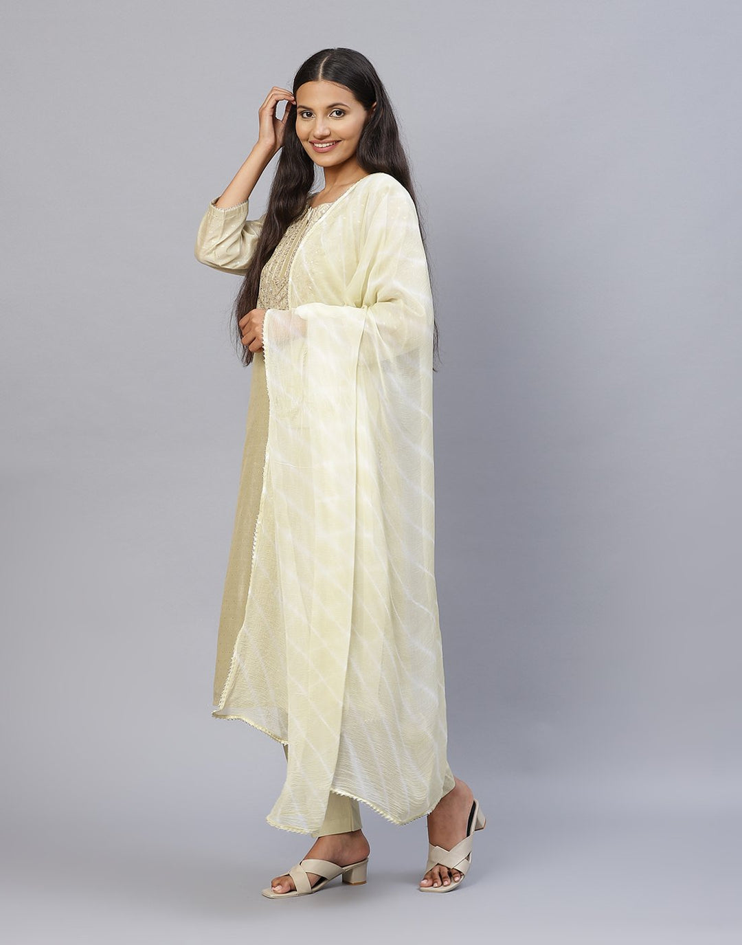 Cotton Chanderi Pant Kameez Stitched Suit