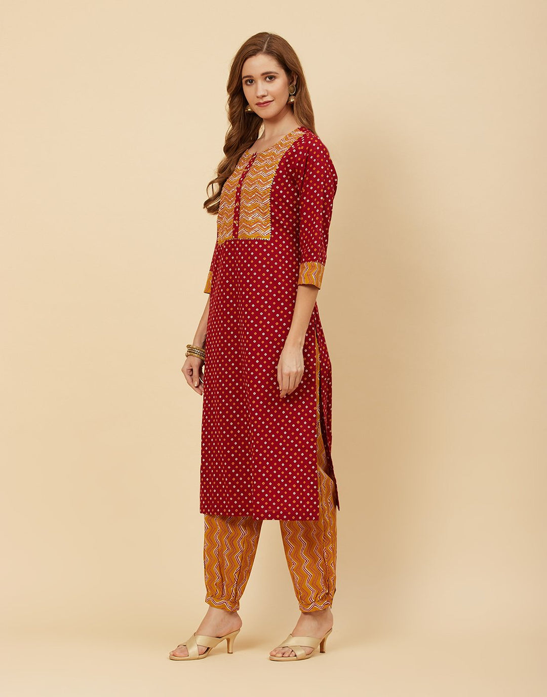 Printed Cotton Kurti With Salwar