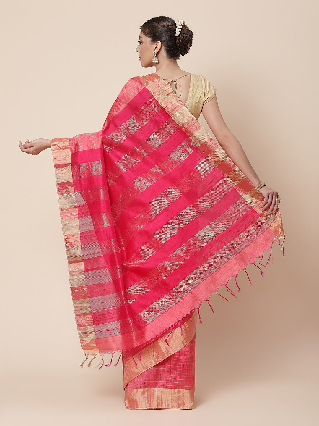 Zari Jaal Handloom Woven Saree