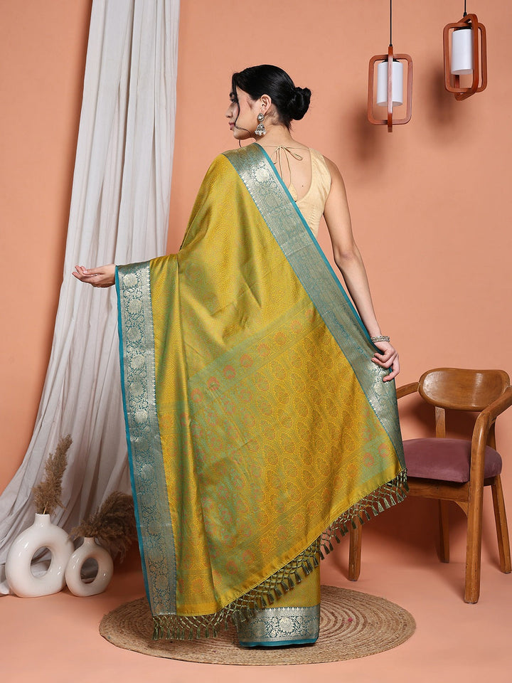 Woven Design Art Silk Lake Blue Saree
