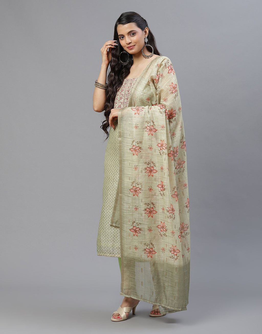 Chanderi Printed Suit piece