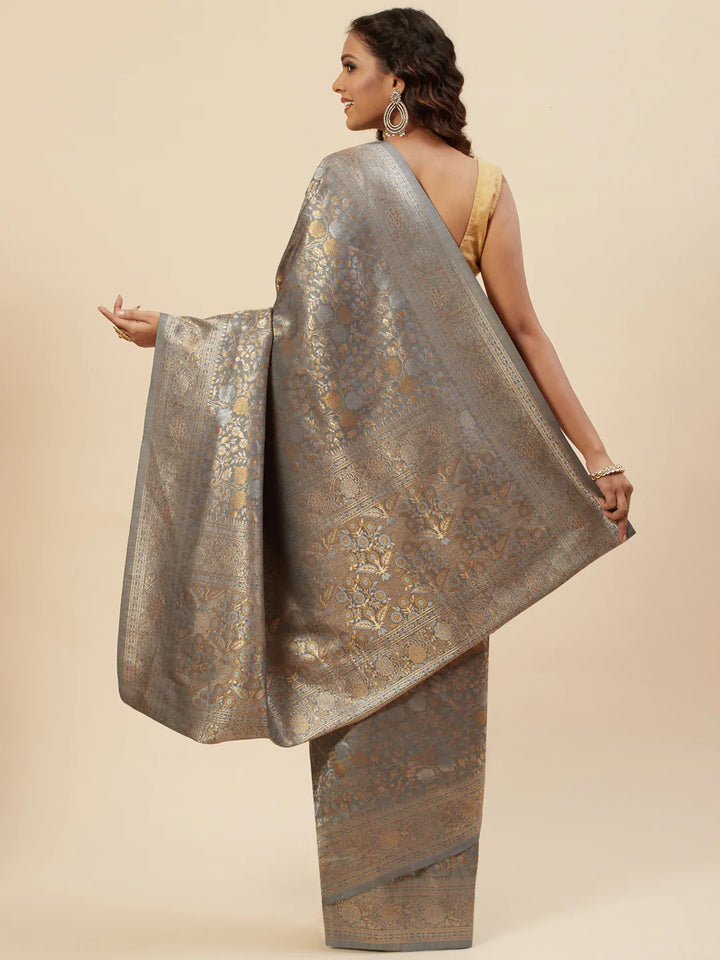 Brocade Zari Jaal Handloom Woven Saree
