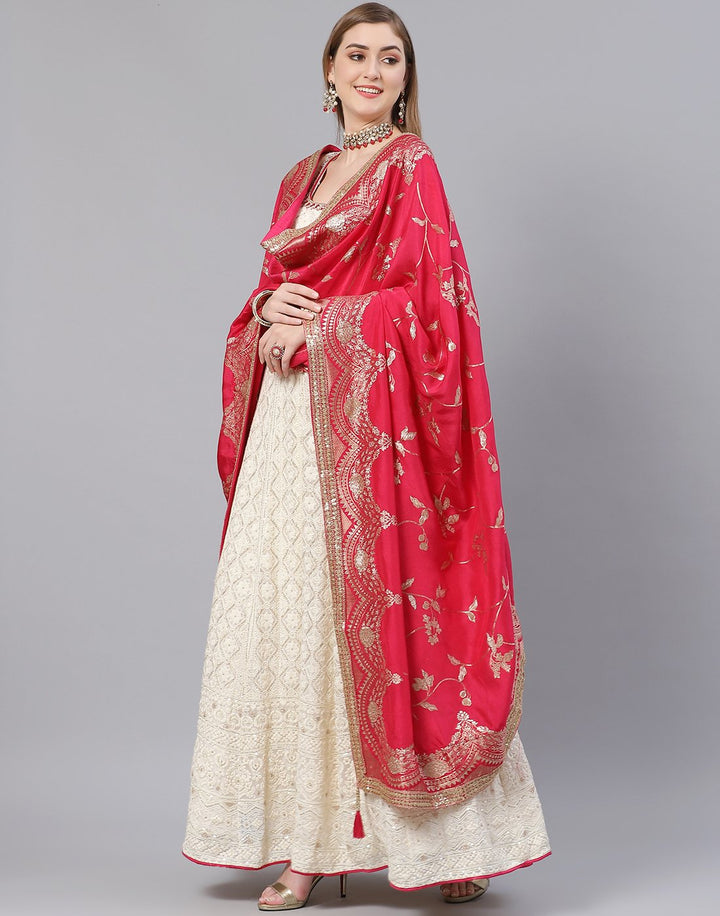 Cream Georgette Salwar Kameez Stitched Suit