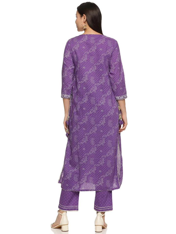 Printed Cotton Kurta With Pants
