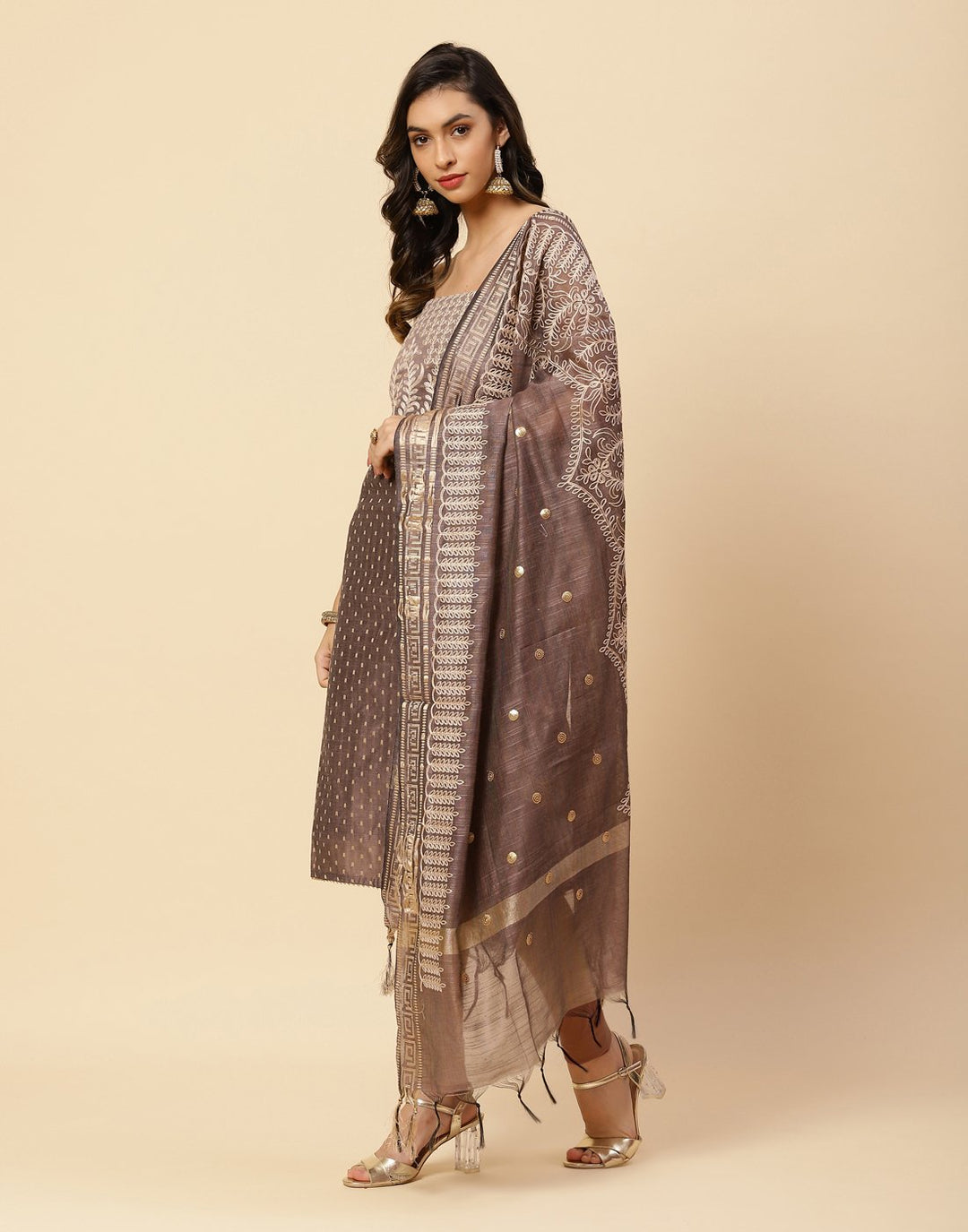 Embroidered Chanderi Suit Piece