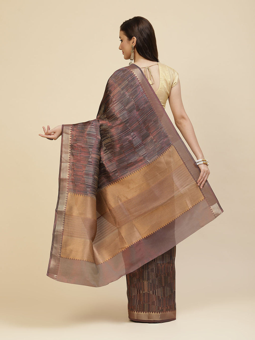 Zari Jaal Cotton Woven Saree