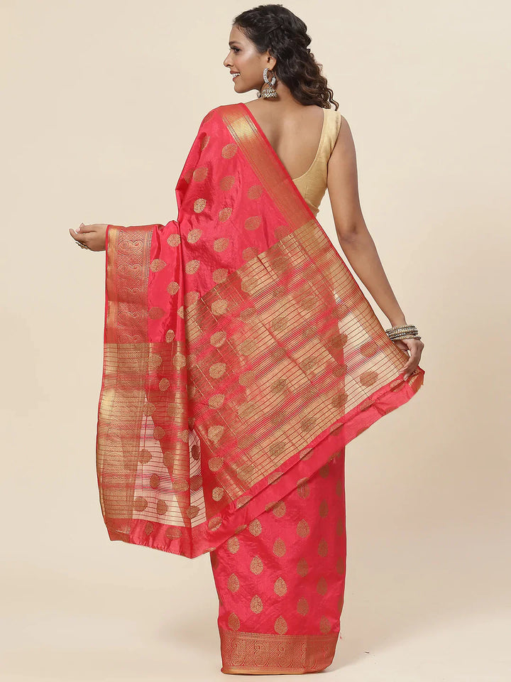 Zari Border Booti Handloom Woven Saree