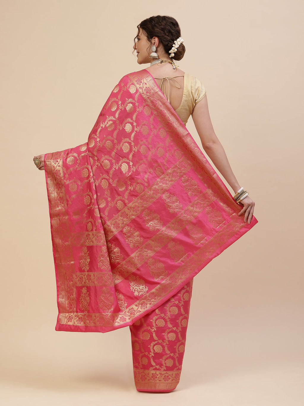 Zari Jaal Cotton Woven Saree