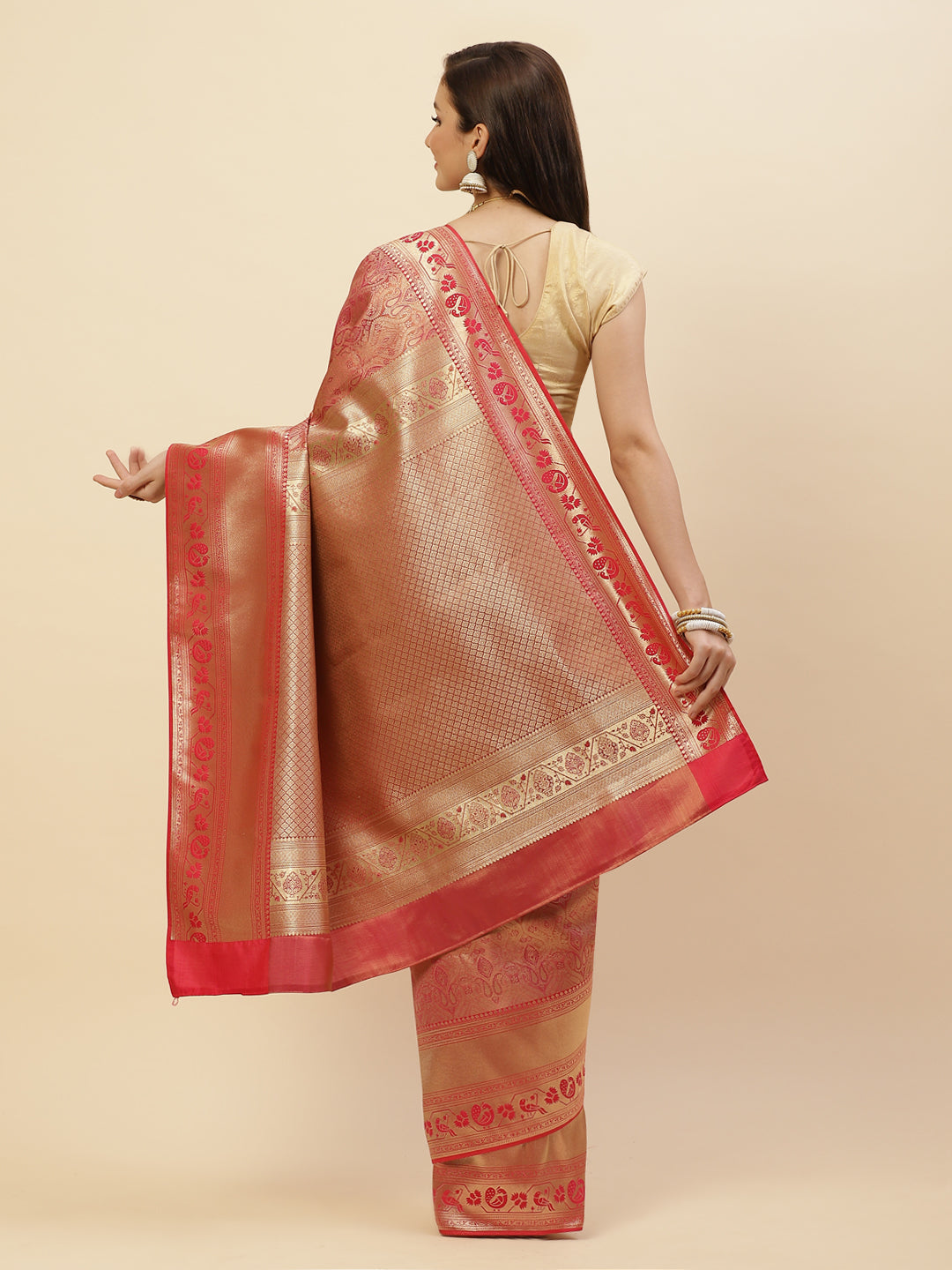 Brocade Zari Jaal Banarasi Woven Saree