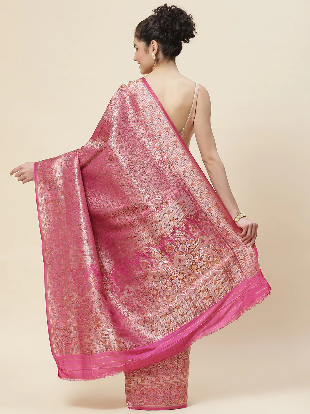 Zari Jaal Handloom Woven Saree