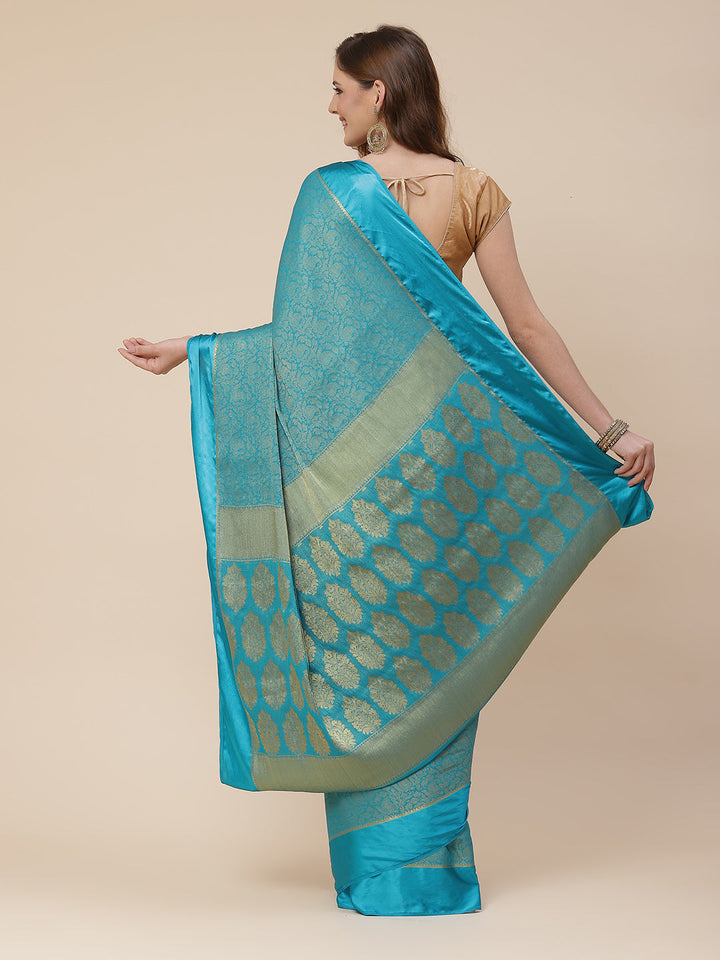 Light Brocade Georgette Plain Saree