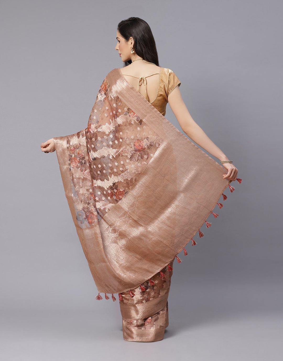 Digital Printed Cotton Chanderi Saree