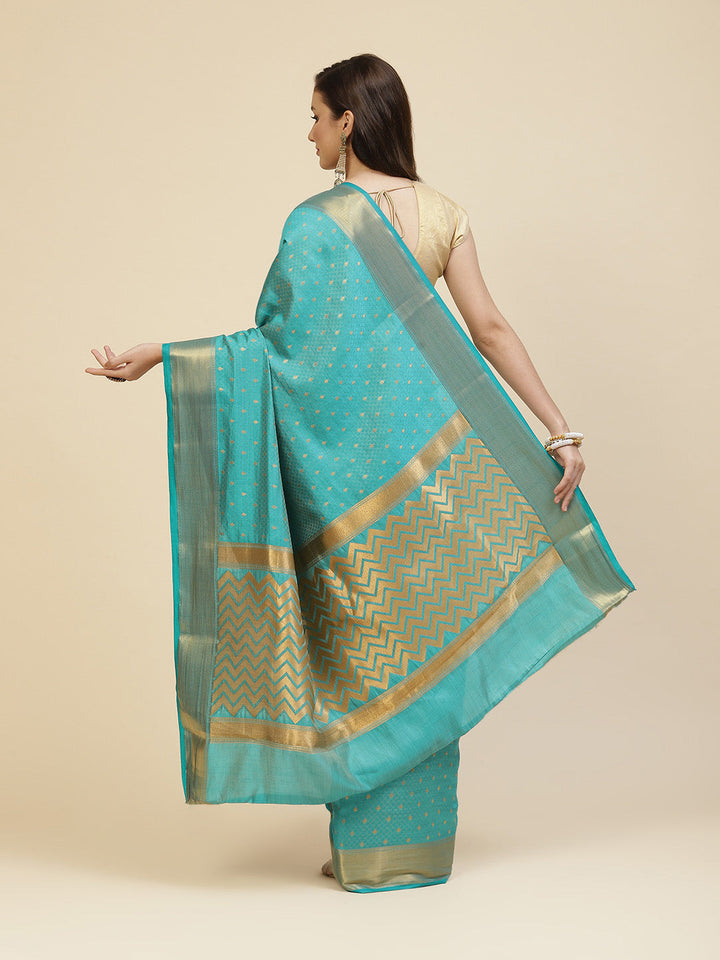 Zari Border Booti Handloom Woven Saree