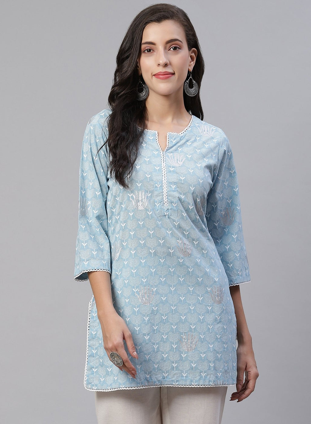 Printed Cotton Short Kurti