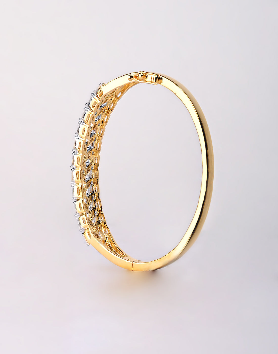 Gold Plated Bracelet Embellished With Diamond Stone